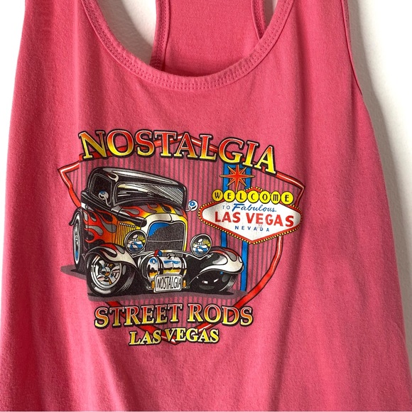 Nostalgia Street Rods Pink Racerback Tank Top - Picture 2 of 5